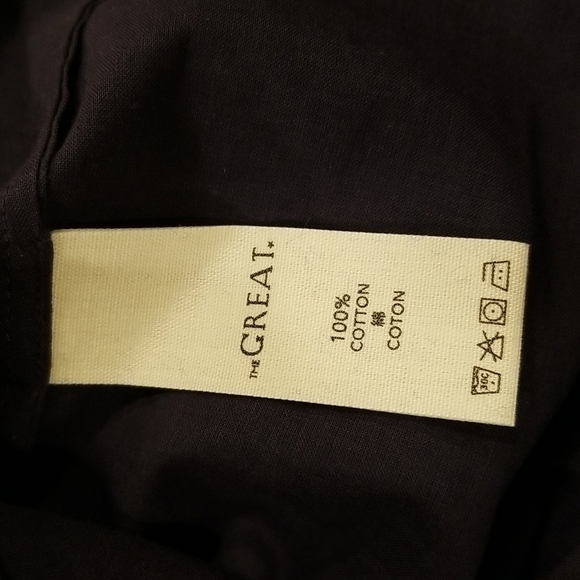 💕THE GREAT💕 The Merry Dress ~ Navy Blue Velvet Burnout Polka Dot Midi M NWT - Picture 16 of 16